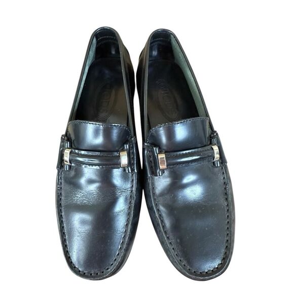 Tod’s Black Leather Bit Loafers Size 6.5 | Classic Italian Slip-On Shoes - Picture 6 of 13